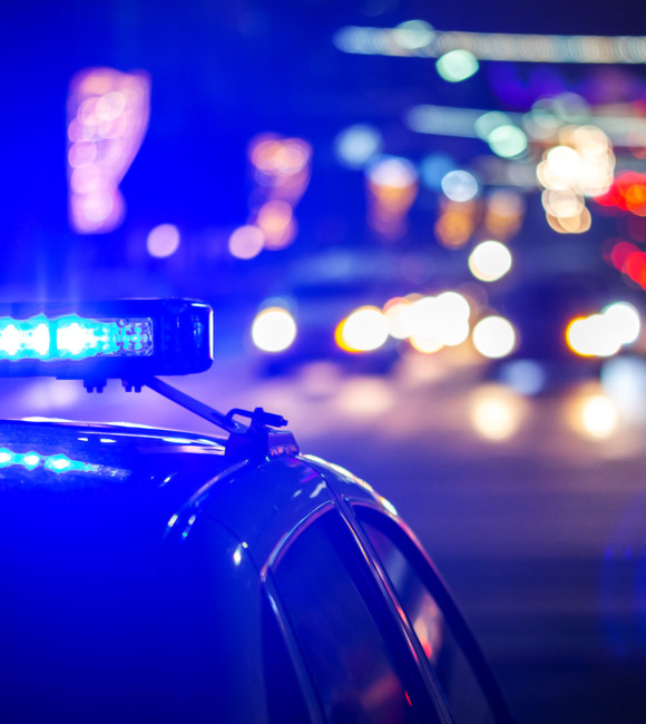 close up of police car